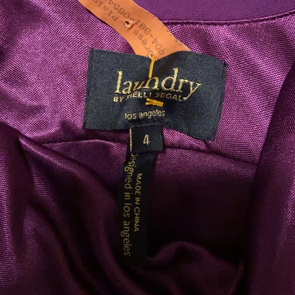 Laundry by Shelli Segal Purple Draped Dress - Size 4, Excellent Condition - Picture 4 of 5